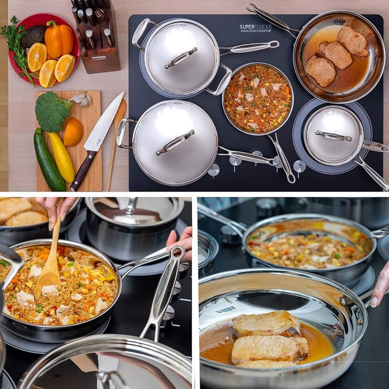 Ollas 12 piezas - SteelChef Ollas Acero INOX